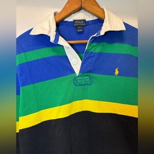 Ralph Lauren Boys Striped Rugby Shirt in Multicolor Youth L (14/16)